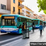 Home 19 도시 주거환경지수 - A vibrant urban neighborhood in Spain showcasing accessible basic services: clean water fountains, w...